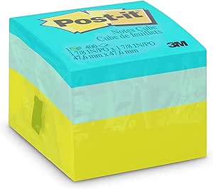 Post-it, 3M, Bloco de Notas Adesivas, Cubo Verde, 47,6mm x 47,6mm, 400 folhas