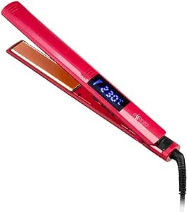 Prancha Modeladora Essenza com Revestimento de Titânio Display Digital com Seletor de Temperatura - EB049, Multilaser, EB049, Vermelho