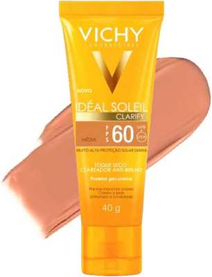 Protetor Solar Facial com Cor Vichy Idéal Soleil Clarify FPS60-40g