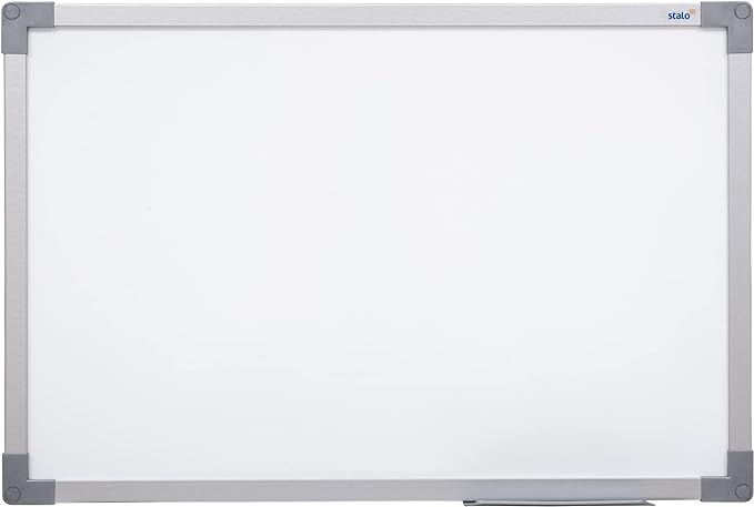 Quadro Branco Moldura Mdf Revestido Na Cor Aluminio Soft Stalo, 40x30