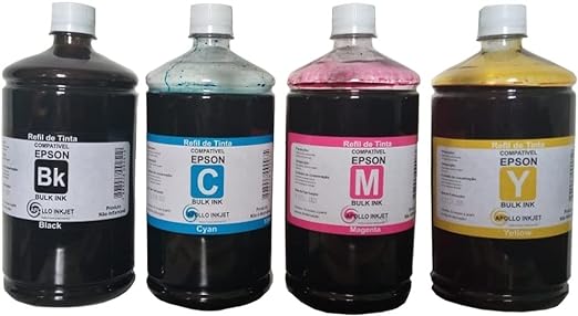 Refil de Tinta 4 x 120ml Compativel APOLLO INKJET Para Impressora E. L5290 L1250 L3250 L4260 L14150 L3210 L6270 L3110 L3150 L395