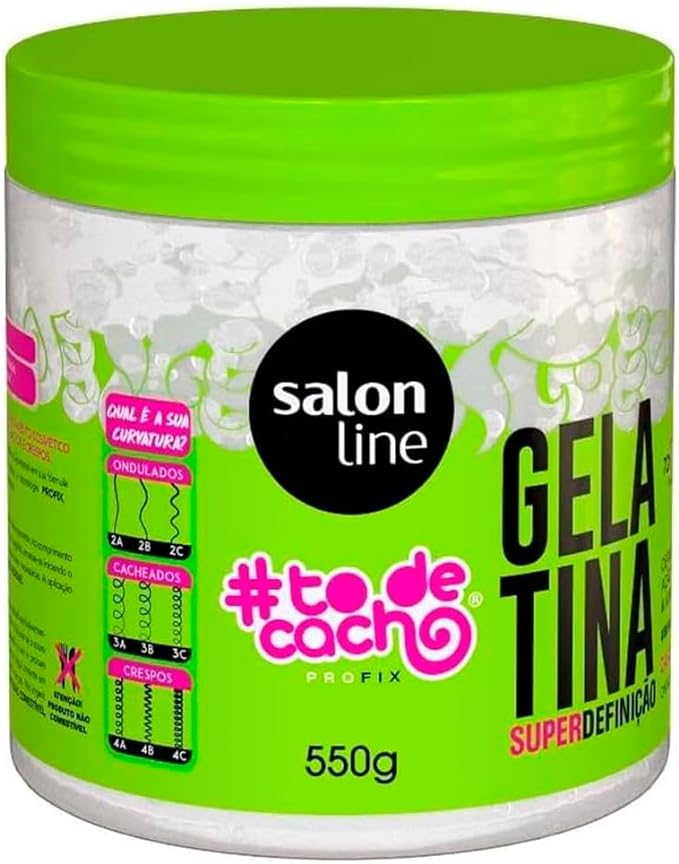 Salon Line, Gelatina Capilar, ToDeCacho, Super Definição, Vegana - Cabelos Ondulados, Cacheados e Crespos, 550 g