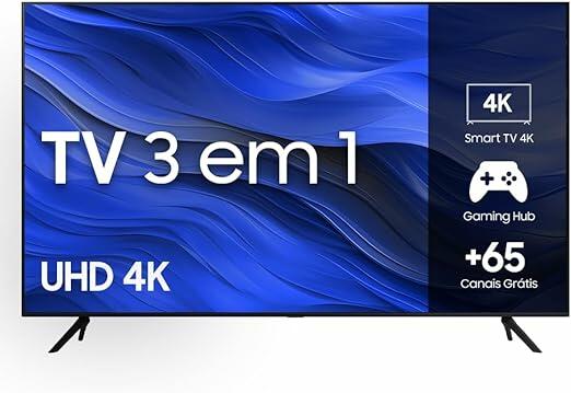 Smart TV Samsung UHD 4K 58CU7700 2023, Processador Crystal 4K, Gaming Hub Tela sem Limites 58