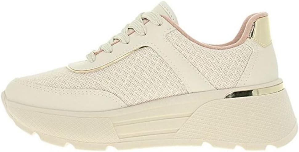 Tênis Feminino Jogging Branco Off Dourado Vizzano 1408.202