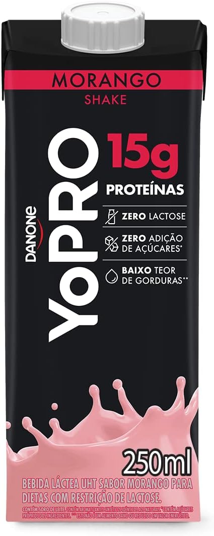 YoPRO Bebida Láctea UHT Morango 15g de proteínas 250ml