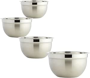 4 Tigelas Bowl Aço Inox Funda Multiuso Medidora P M G Gg