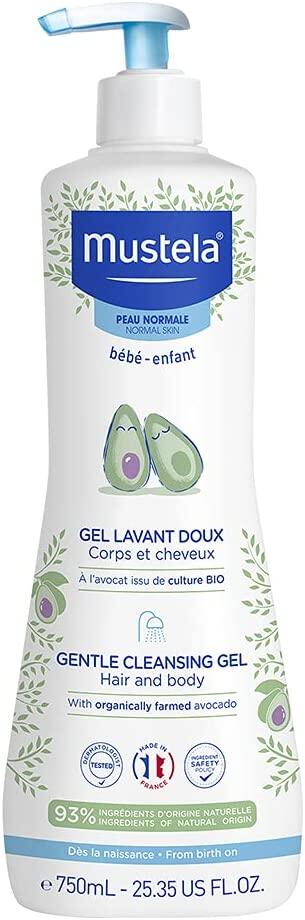 Mustela Br Gel Lavante Suave Com Abacate Orgânico 750ml - Sabonete Líquido Corpo E Cabelo Para Bebês, 93% De Ingredientes De Origem Natural, Fórmula Biodegradável