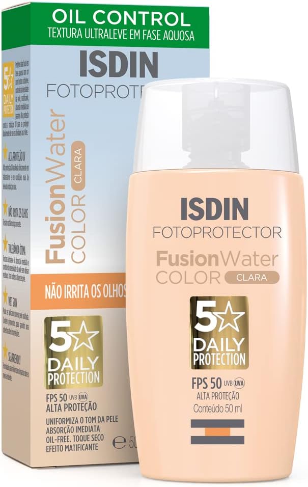 Protetor Solar Facial Isdin Fusion Water 5 Stars Color Fps 50 – Cor Clara