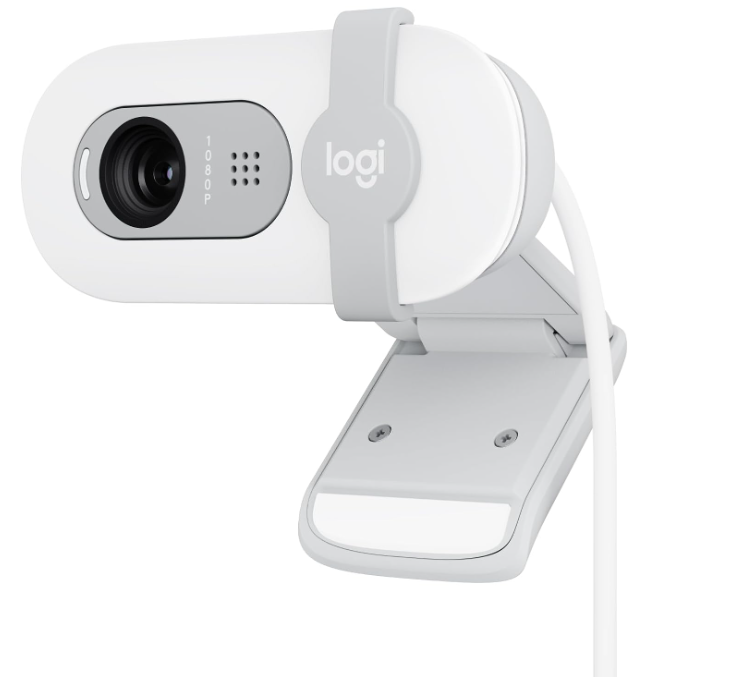 Webcam Full Hd Logitech Brio 100 Com Microfone Integrado, Proteção De Privacidade, Correção Automática De Luz E Conexão Usb-c - Branco