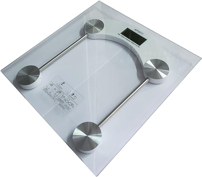 Balança Digital de Banheiro 180 KG Vidro Temperado Residencial, Academia ou Clinica