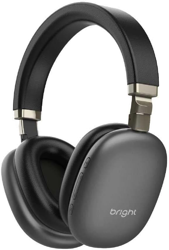 Bright, Fone Headphone Bluetooth 5.1, Com Controle Volume Integrado, Design Elegante e Funcional, Possui Almofadas Macias Para Maior Conforto, Experiência Sonora Envolvente, Resistente (Preto)