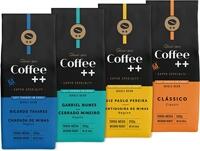 Coffee Mais Grãos │ Kit Clássico e Fazendas → 1 Clássico + 1 Chapada de Minas + 1 Mantiqueira de Minas + 1 Cerrado Mineiro │Café Super Especial │ 100% Arábica │ Torra Média │250g x 4