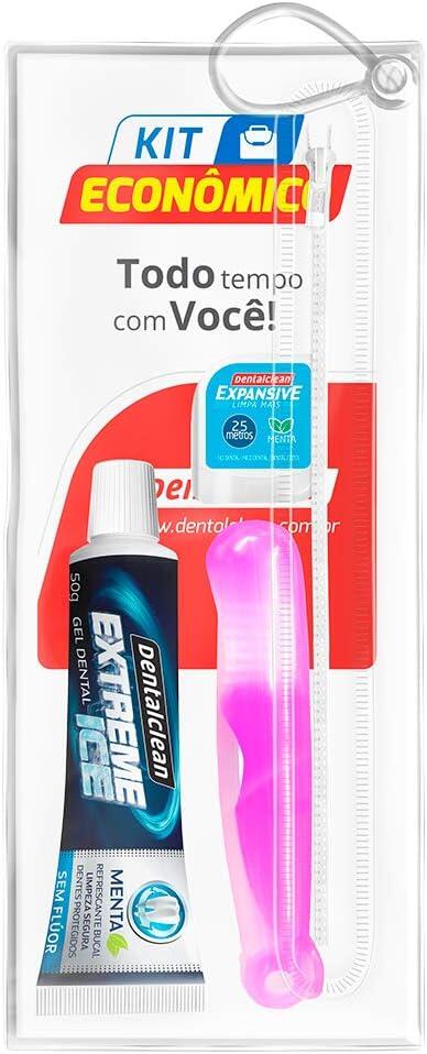 Creme Dental 50g + Escova de Dente + Fio Dental 25m - Ideal para levar na mala, Dentalclean