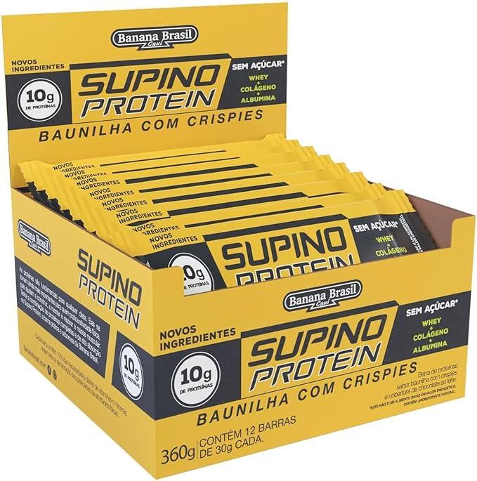 Display Barra de Proteína Supino Protein Baunilha com Crispies - 12 Unidades de 30G