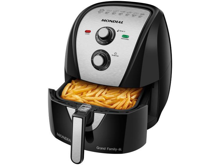 Fritadeira Elétrica sem Óleo/Air Fryer Mondial - Grand Family AFN-60-BI Preta 6L