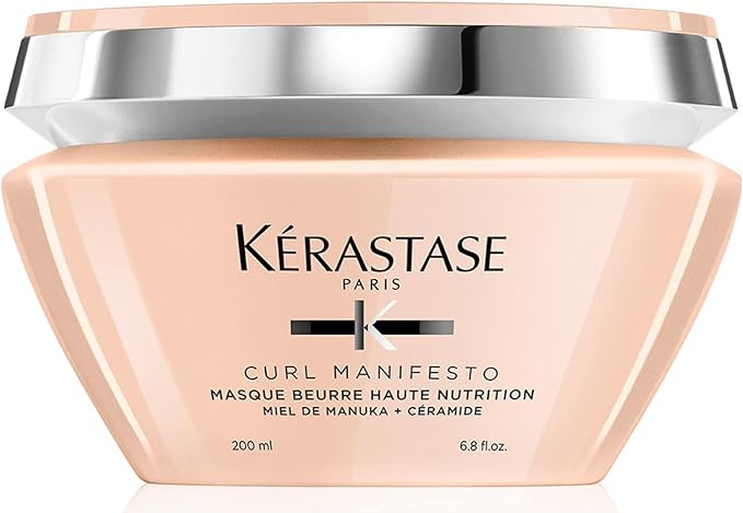 Kérastase Máscara Curl Manifesto Masque Beurre Haute Nutrition, Cabelos cacheados ou crespos, Definição de cachos, Mel de Manuka, Glicerina, Ceramidas, 200 ml