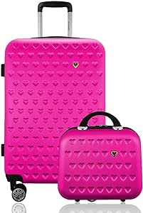 Kit Mala Rígida Média com TSA 360º mais Frasqueira - Gladiador C1M (Pink)