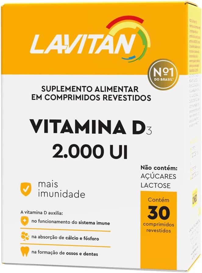 LAVITAN VITAMINA D 2.000UI COMP REV X 30, Laranja, Pequeno