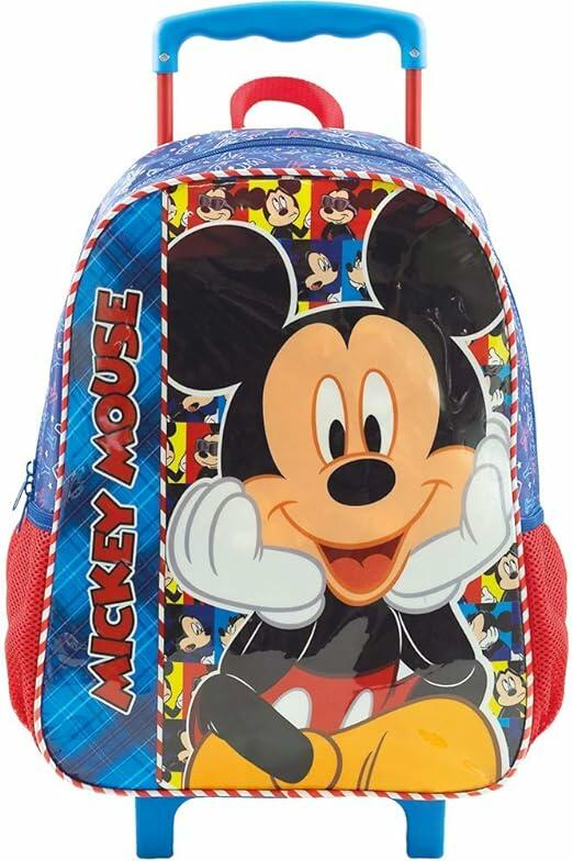 Mala Escolar com Rodinhas 14, Mickey, 8951, Azul