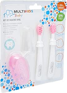 Multikids Baby BB244, Kit Higiene Oral 3 Estágios, Rosa