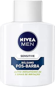 NIVEA MEN Bálsamo Pós-Barba Sensitive - Para peles sensíveis, alivia a irritação causada pelo barbear, com extrato de camomila e vitamina E, textura que suaviza a pele, sem álcool - 100ml