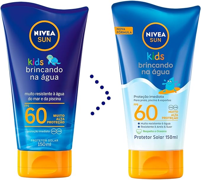 Protetor Solar NIVEA SUN Kids Swin & Play FPS60 150ml, Nivea