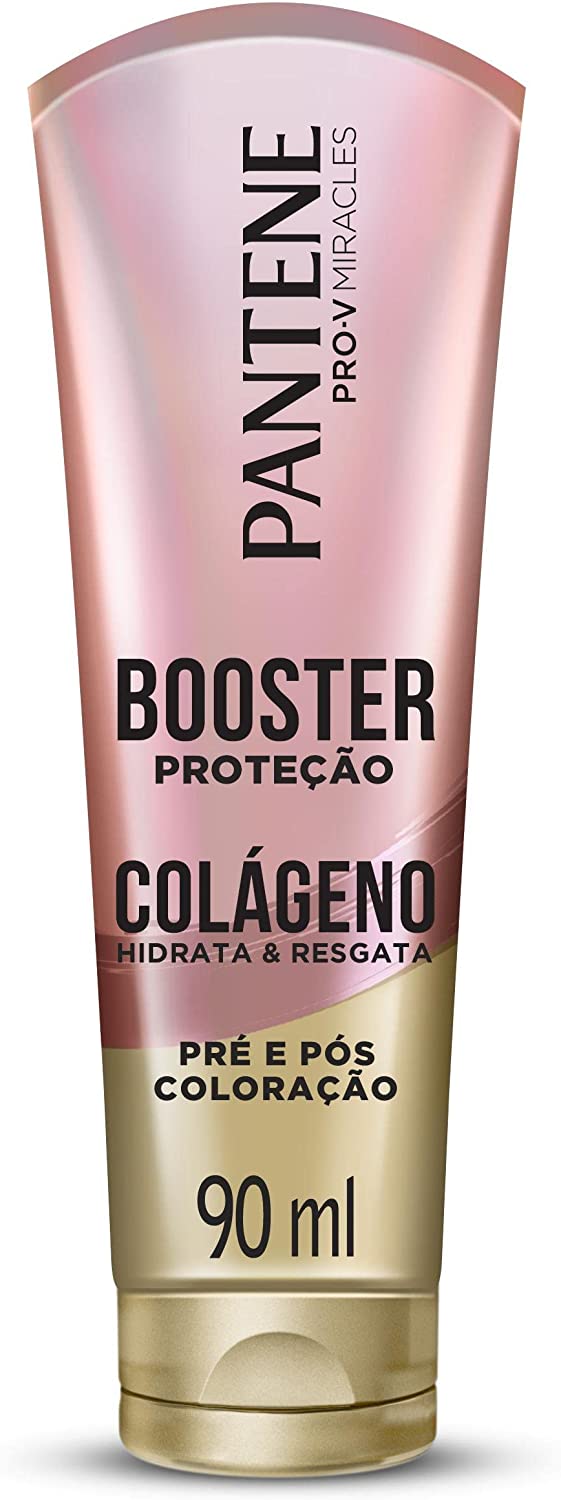 Booster Proteção Pantene Colágeno Hidrata & Resgata Pré e Pós Coloração 90ml, Rosa