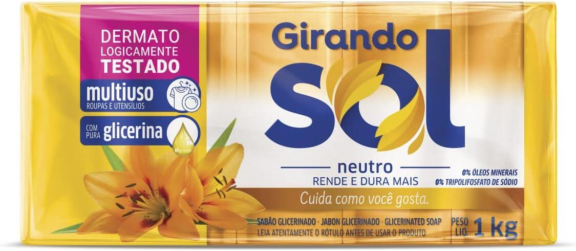 Girando Sol Sabão Em Barra Neutro 1kg Sabão Em Barra Multiuso Amarelo Com Pura Glicerina Contém 5 Unidades De 200g