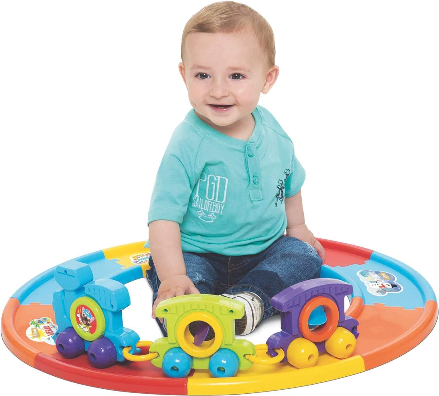 Brinquedo para Bebe Babytrain Express com 08 Trilhos Merco Toys