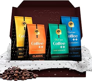 Coffee Mais Grãos│Kit Clássico e Fazendas → 1 Clássico + 1 Chapada de Minas + 1 Mantiqueira de Minas + 1 Cerrado Mineiro │Café Super Especial │100% Arábica │ Torra Média │250g x 4