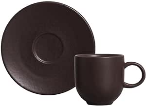 Conjunto C/ 6 Xícaras De Café C/ Pires Coup Stoneware Oak 97 ml