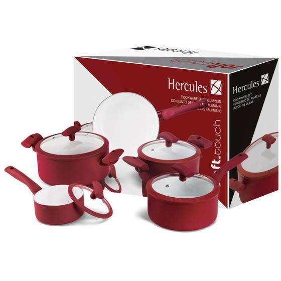 Conjunto panela 5pc vermelho hercules pa300-5pvm - Hércules