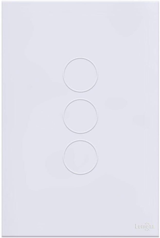 Interruptor Touch 3 Botões Glass Espelho Em Acrilico Branco Lumenx