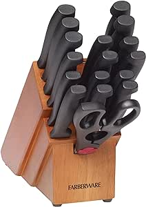 Kit de facas Farberware, aço inoxidável, 18 peças, preto