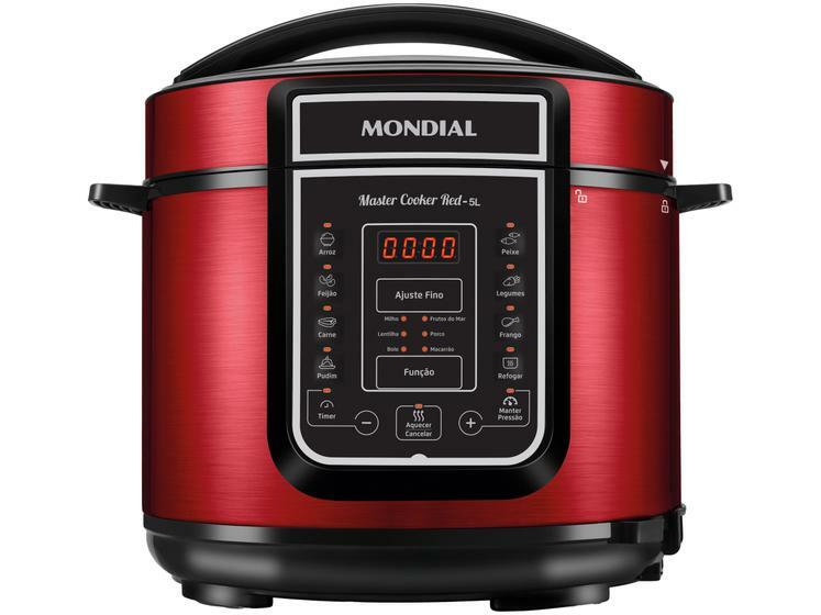 Panela de Pressão Elétrica Digital Mondial - 5L 900W Master Cooker Red PE-39
