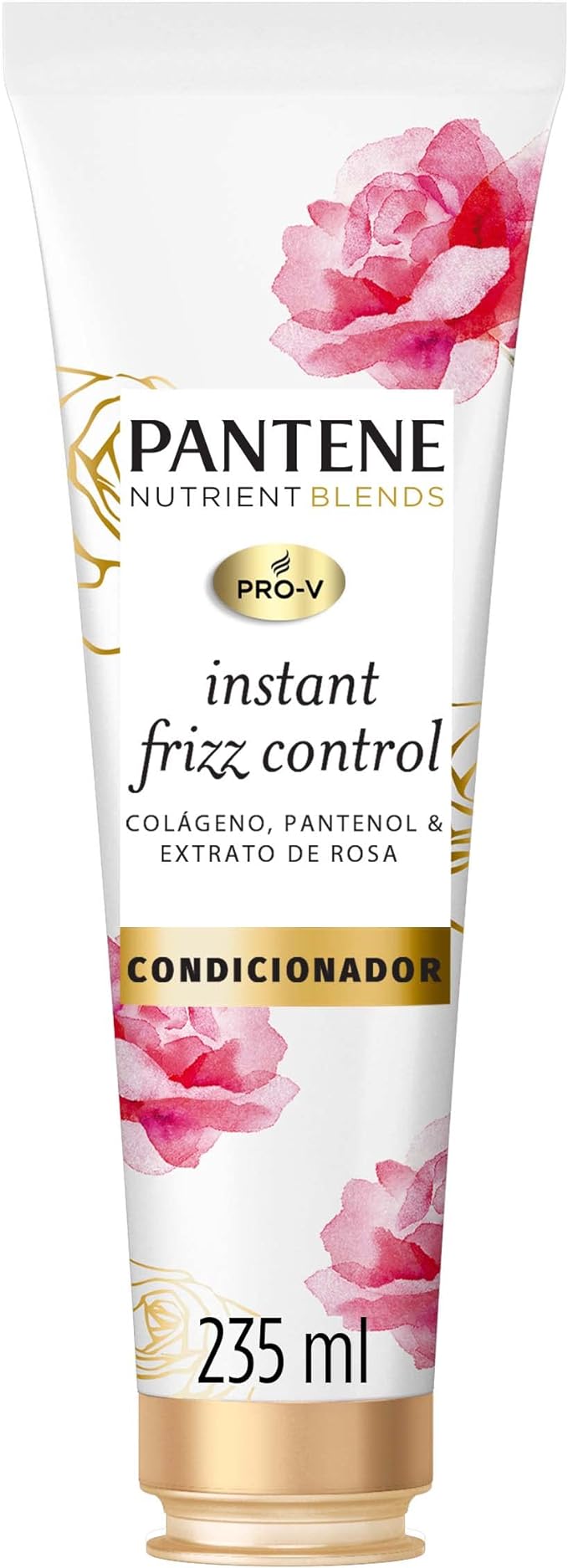 Pantene Condicionador Nutrient Blends Controle Instantâneo Do Frizz Com Colágeno Pantenol E Extrato De Rosa 235 Ml