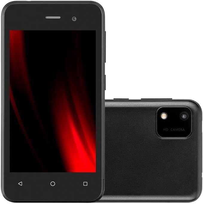 Smartphone Multilaser E Lite 2 32GB 3G Wi-Fi Tela 4 pol. Dual Chip 1GB RAM Android 10 (Go edition) Processador Quad Core - Preto - P9146
