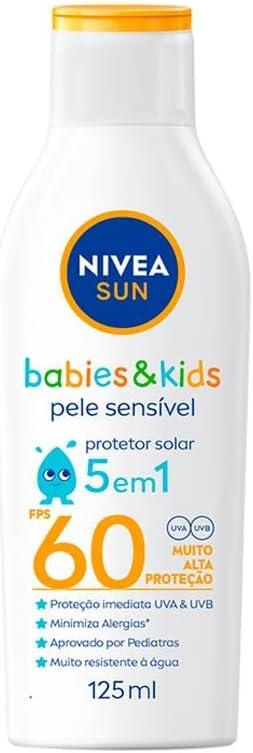 Protetor Solar NIVEA SUN Kids Sensitive FPS60 125ml, Nivea