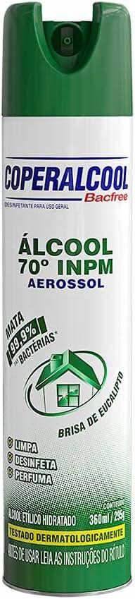 Coperalcool Álcool Aerossol Bacfree 70°inpm Brisa De Eucalipto 360 Ml