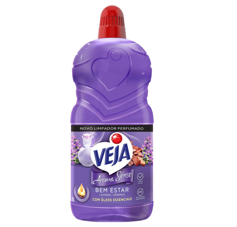 Veja Limpador Perfumado Aroma Sense Bem Estar 2L Com Óleos Essenciais Roxo