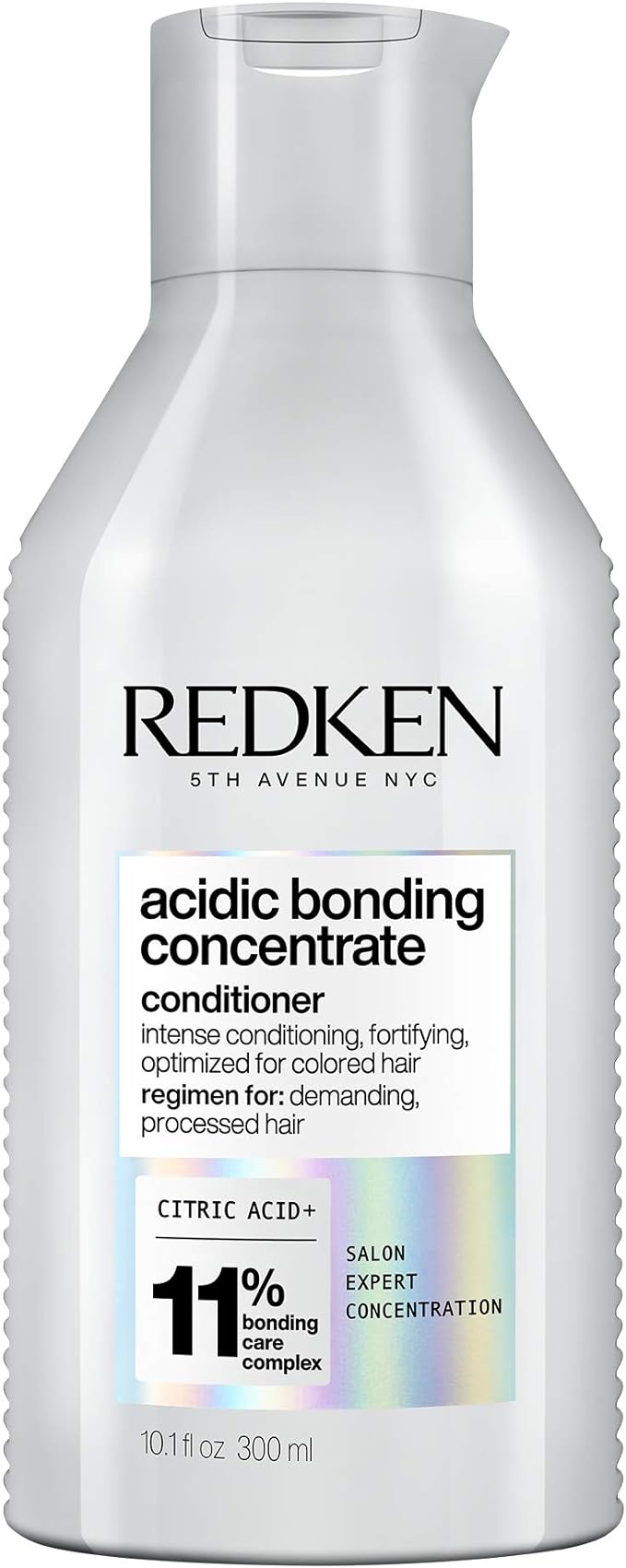 Redken Condicionador ABC Acidic Bonding Concentrate, Acidificante Capilar, Promove condicionamento intenso, 56% menos quebra, Enriquecido com Ácido Cítrico, Para cabelos danificados e multiprocessados, 300ml