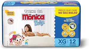 Turma da Mônica Baby Fralda Turma Da Monica Baby Jumbinho Xg 12 Unidades