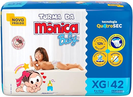Turma Da Mônica Baby Turma Da Monica Baby - Fralda Tamanho Xg (9 A 13 Kg) 42 Unidades