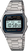 Casio Relógio Digital Masculino A158wa-1df De Aço Inoxidável, Prata, Case Size (l× W× H), Clássico, Retrô